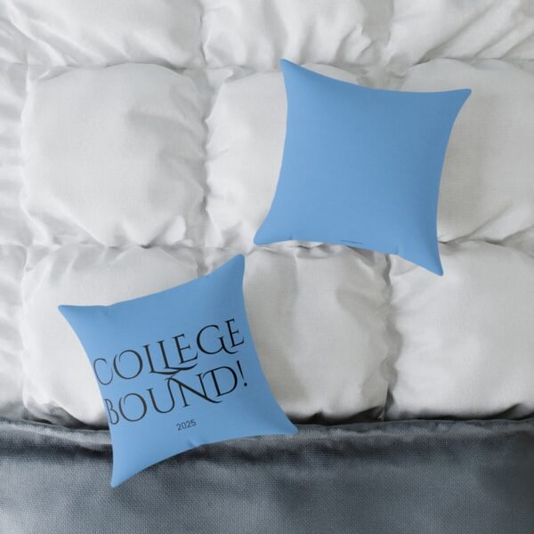 College Bound Square Poly Canvas Pillow, Decorative Pillow for your college bound , Fun Dorm Decor, Gift for Golf Enthusiasts, Bright Blue Golf Art - Image 4