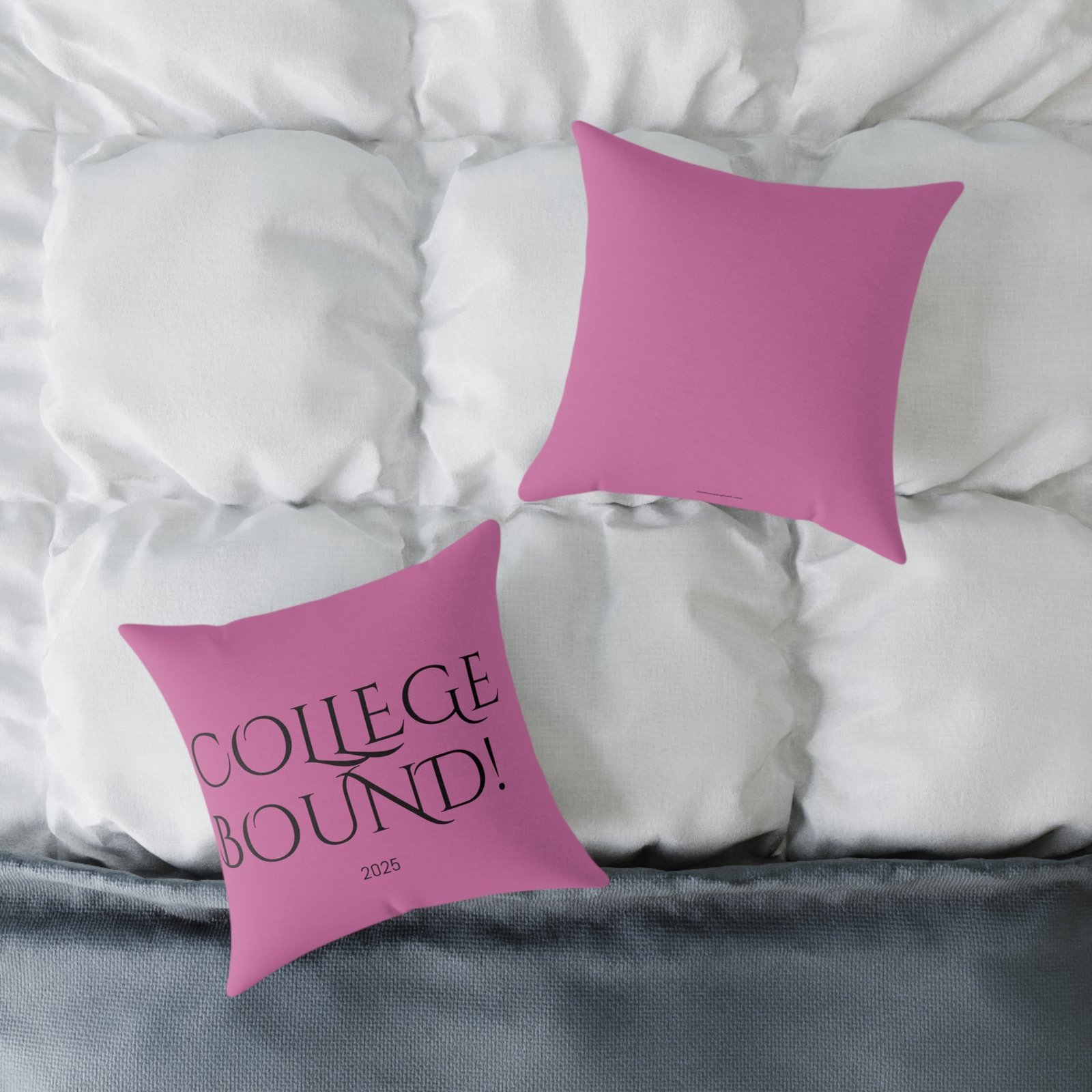 Copy of College Bound Square Poly Canvas Pillow, Decorative Pillow for your college bound , Fun Dorm Decor, Gift for Golf Enthusiasts, Bright Blue Golf Art - Image 4