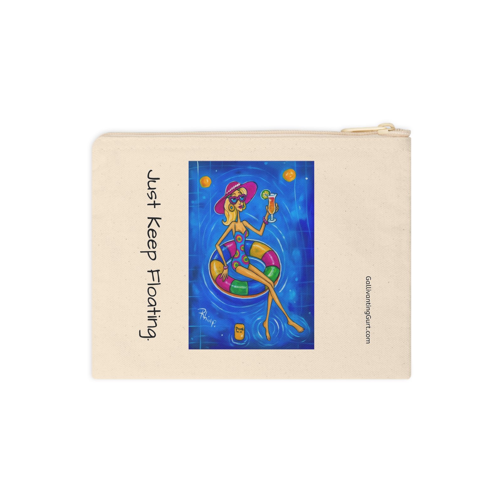 Just Keep Floating. Fine Accessory Zipper Pouch - Fun & Functional - Image 2