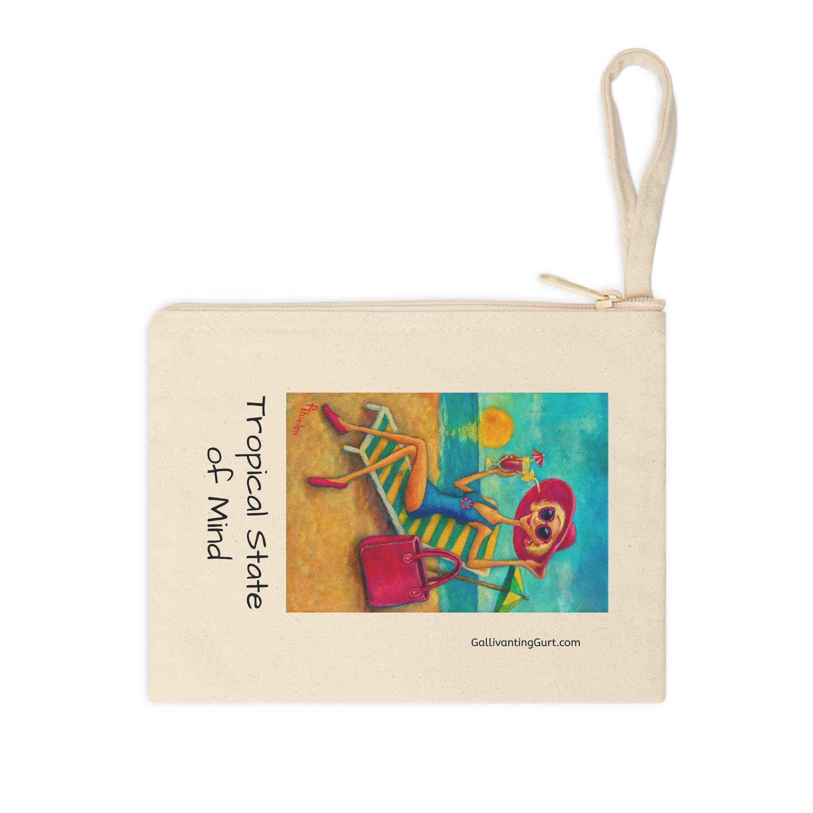 Tropical State of Mind. Fine Accessory Zipper Pouch - Fun & Functional - Image 2