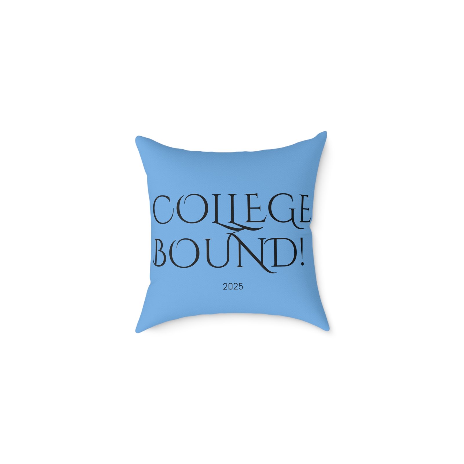 College Bound Square Poly Canvas Pillow, Decorative Pillow for your college bound , Fun Dorm Decor, Gift for Golf Enthusiasts, Bright Blue Golf Art