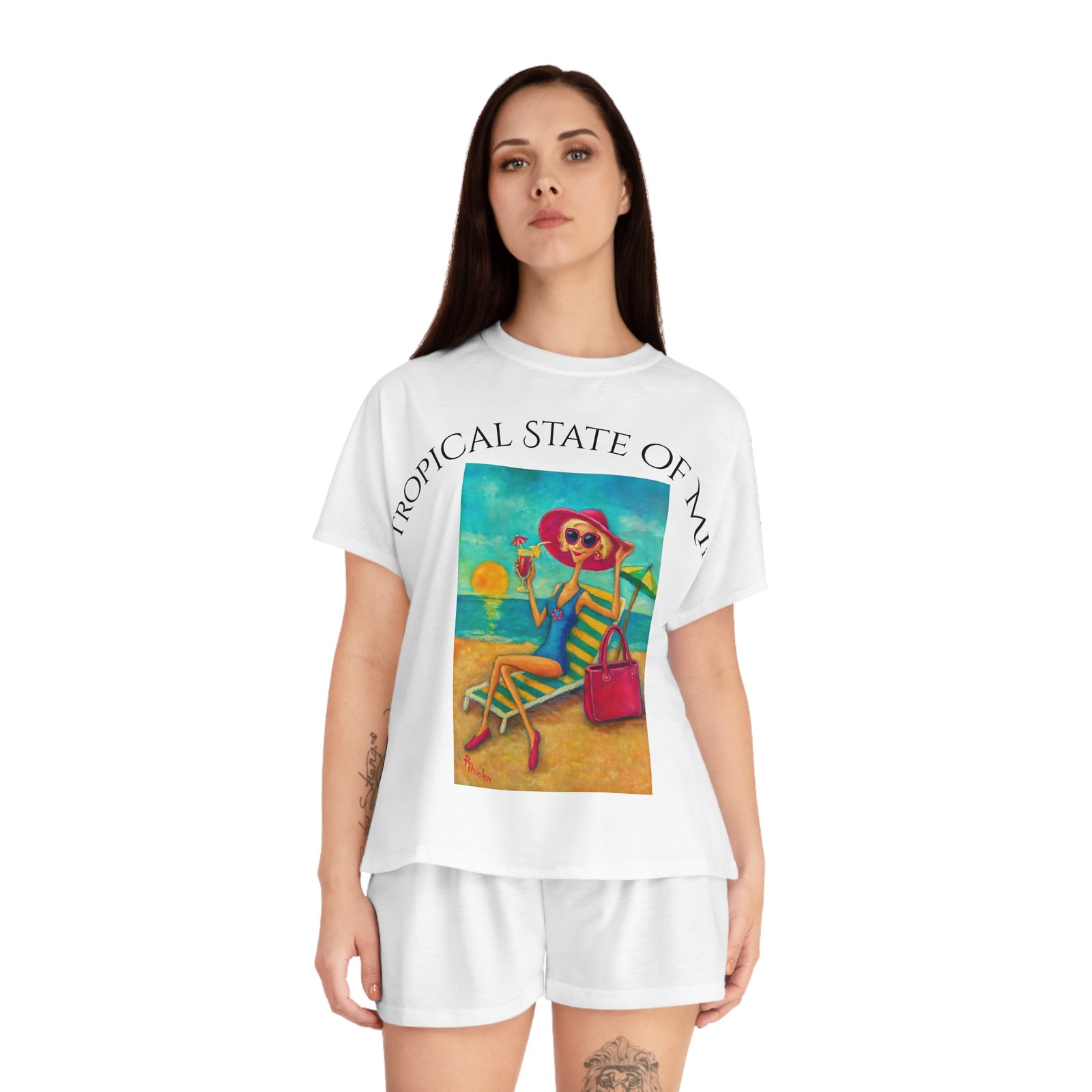 Short Pajama Set - Tropical State of Mind Women's PJ Set - Image 4