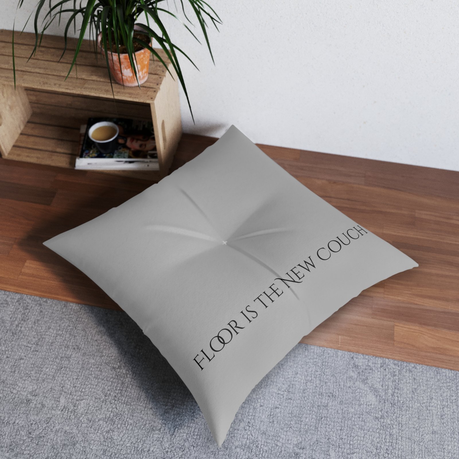 Cozy Tufted Floor Pillow - 'Floor is the New Couch’ Decorative Cushion, Home Décor, Relaxation Gifts, Cozy Living Room Accent - Image 4