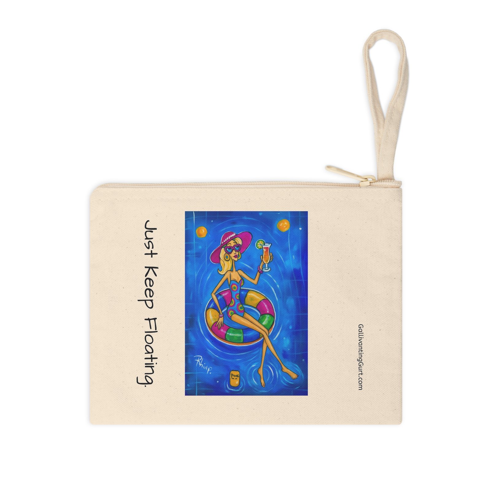 Just Keep Floating. Fine Accessory Zipper Pouch - Fun & Functional