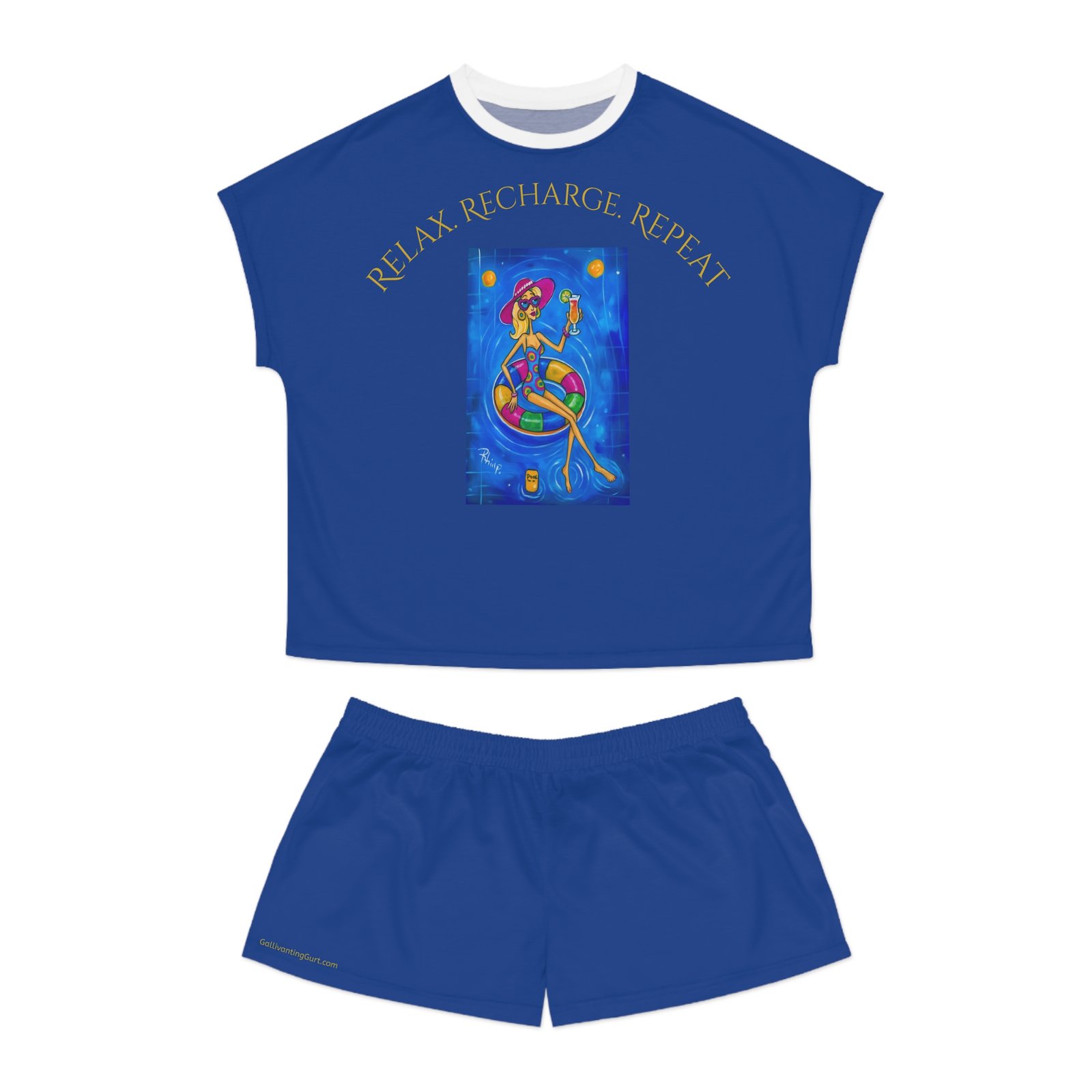 Short Pajama Set - Relax. Recharge. Repeat Women's PJ Set
