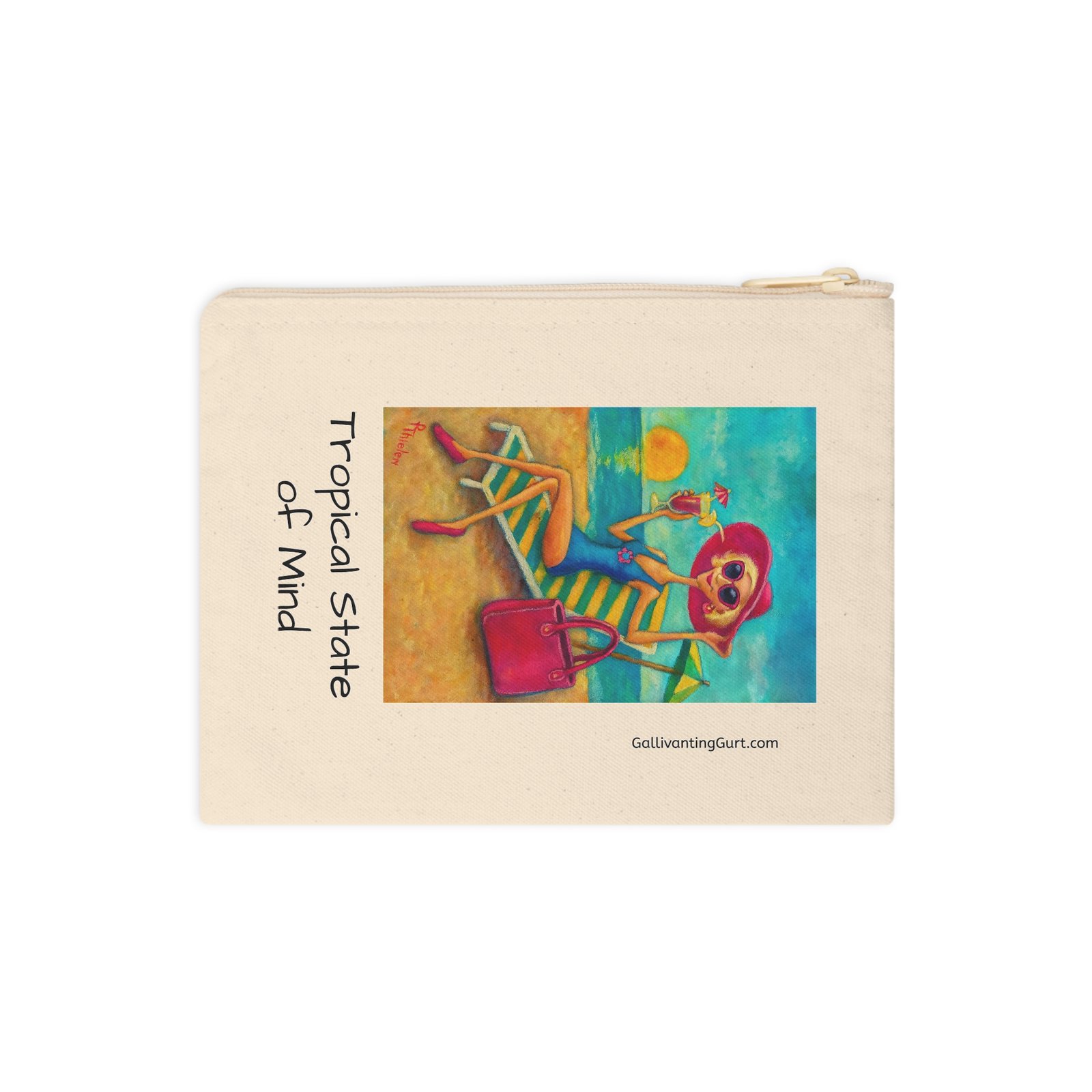 Tropical State of Mind. Fine Accessory Zipper Pouch - Fun & Functional - Image 3