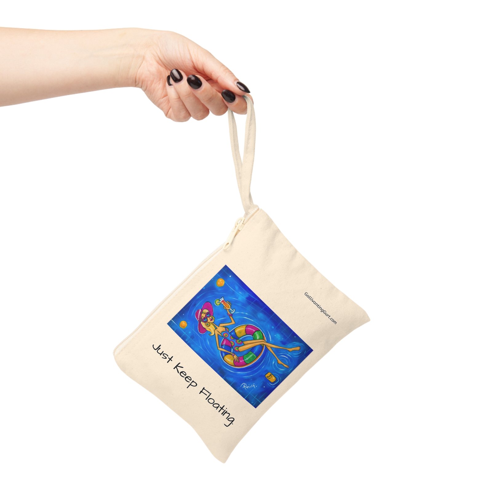 Just Keep Floating. Fine Accessory Zipper Pouch - Fun & Functional - Image 4