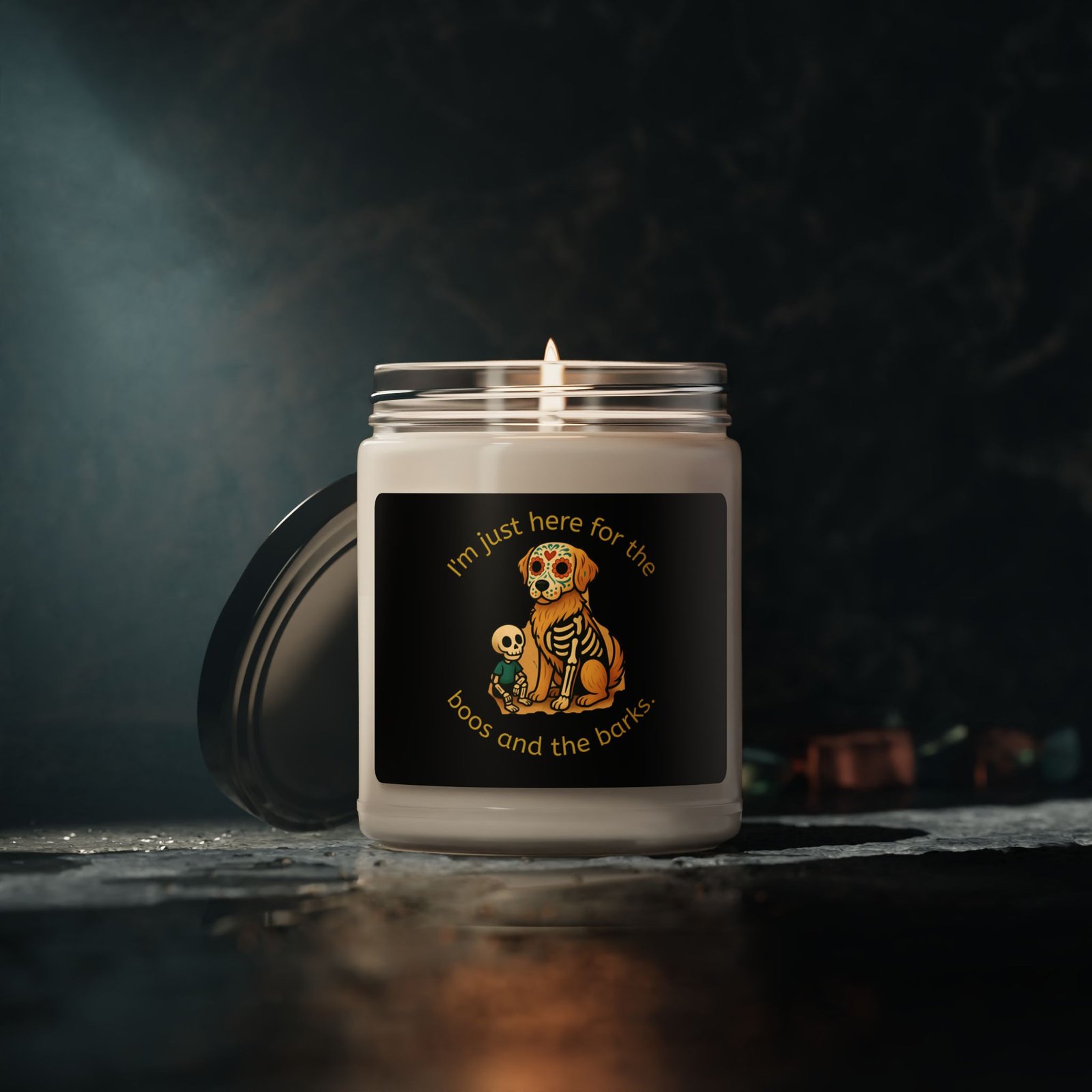 Scented Soy Candle - 'I’m Just Here for the Boo's and the Boo’s' | Halloween Decor, Dog Lover Gift, Cozy Home Fragrance, Fall Candle - Image 2