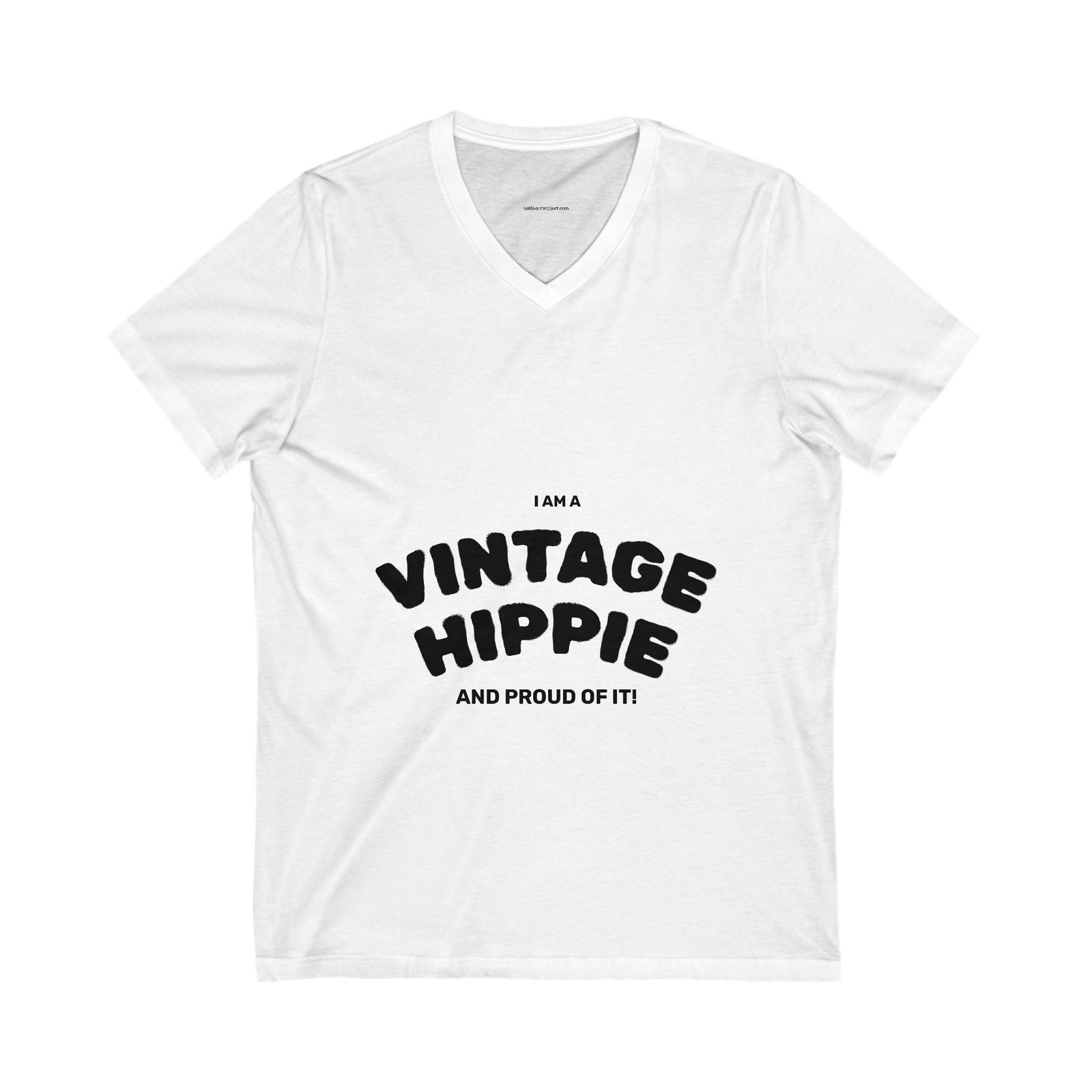 Vintage Hippie V-Neck Tee, Unisex Retro Shirt, Ideal for Festivals, Gifts for Hippie Friends, Boho Style, Casual Wear