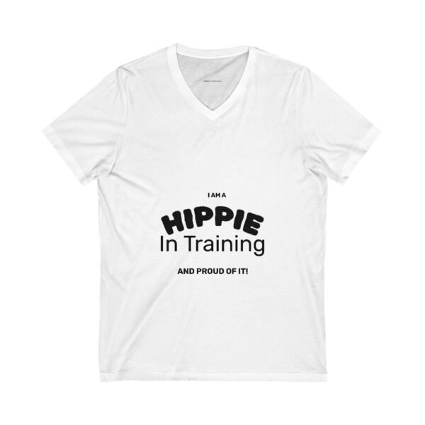 Hippie In Training V-Neck Tee, Unisex Retro Shirt, Ideal for Festivals, Gifts for Hippie Friends, Boho Style, Casual Wear - Image 3