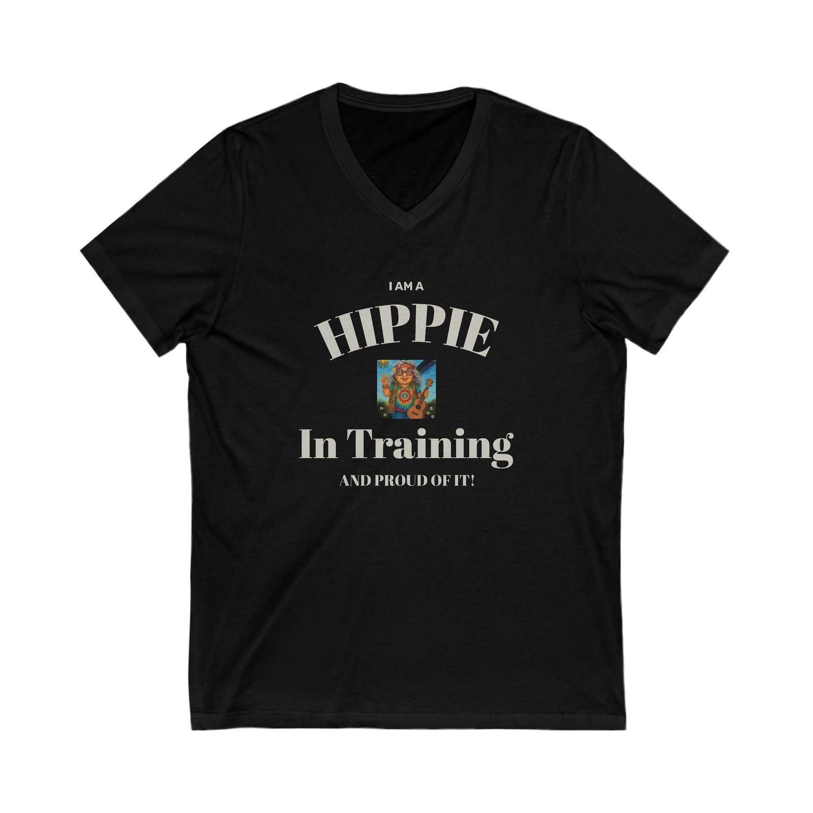 Dark Hippie In Training V-Neck Tee, Unisex Retro Shirt, Ideal for Festivals, Gifts for Hippie Friends, Boho Style, Casual Wear - Image 7