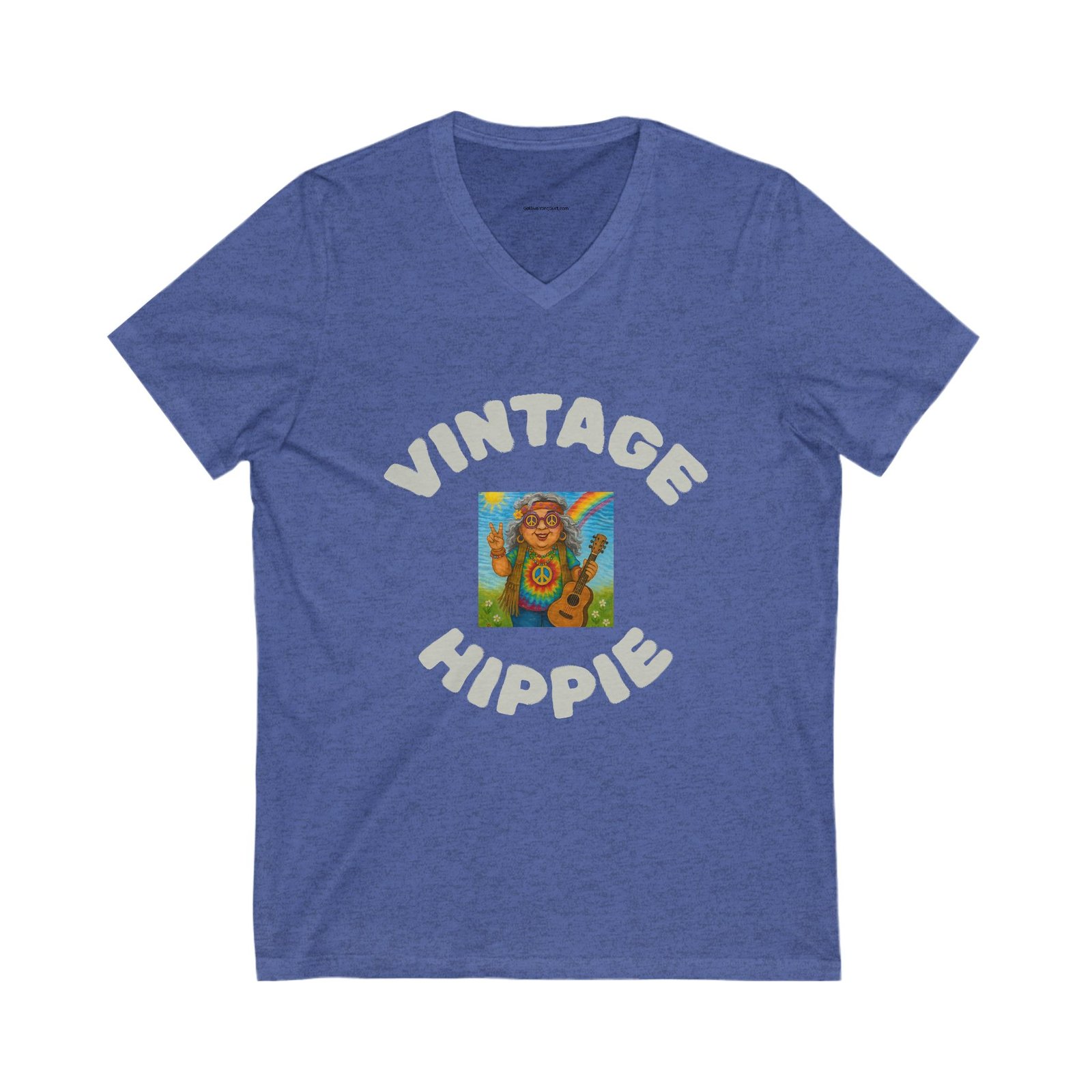 Vintage Hippie - Gurt V-Neck Tee, Unisex Retro Shirt, Ideal for Festivals, Gifts for Hippie Friends, Boho Style, Casual Wear - Image 5