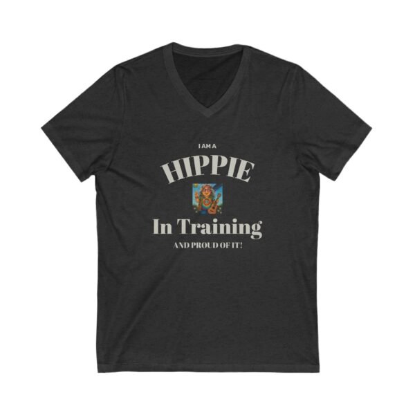 Dark Hippie In Training V-Neck Tee, Unisex Retro Shirt, Ideal for Festivals, Gifts for Hippie Friends, Boho Style, Casual Wear - Image 3