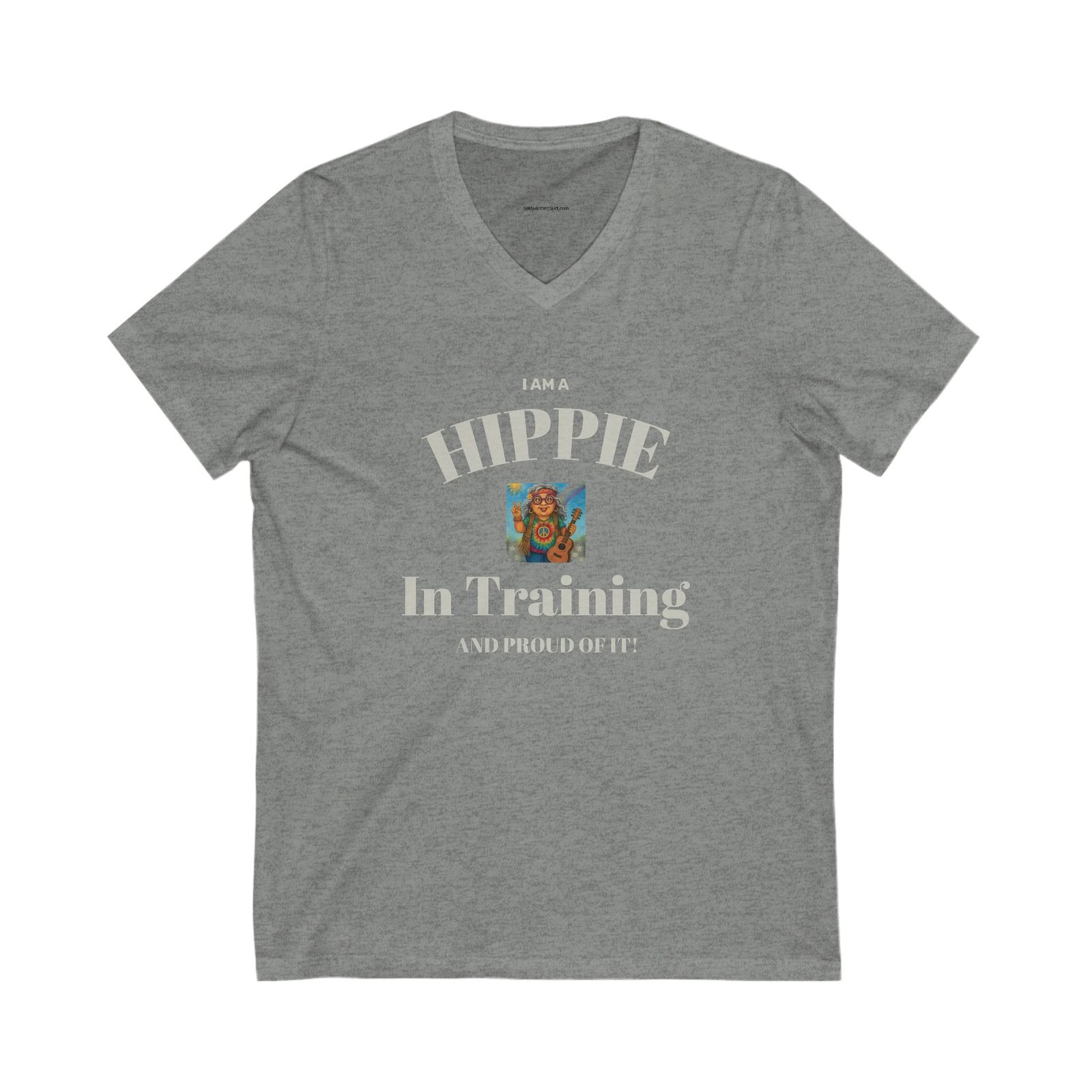 Dark Hippie In Training V-Neck Tee, Unisex Retro Shirt, Ideal for Festivals, Gifts for Hippie Friends, Boho Style, Casual Wear - Image 5