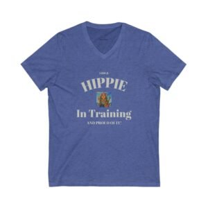 Dark Hippie In Training V-Neck Tee, Unisex Retro Shirt, Ideal for Festivals, Gifts for Hippie Friends, Boho Style, Casual Wear