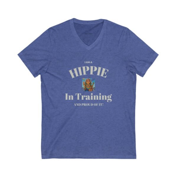 Dark Hippie In Training V-Neck Tee, Unisex Retro Shirt, Ideal for Festivals, Gifts for Hippie Friends, Boho Style, Casual Wear