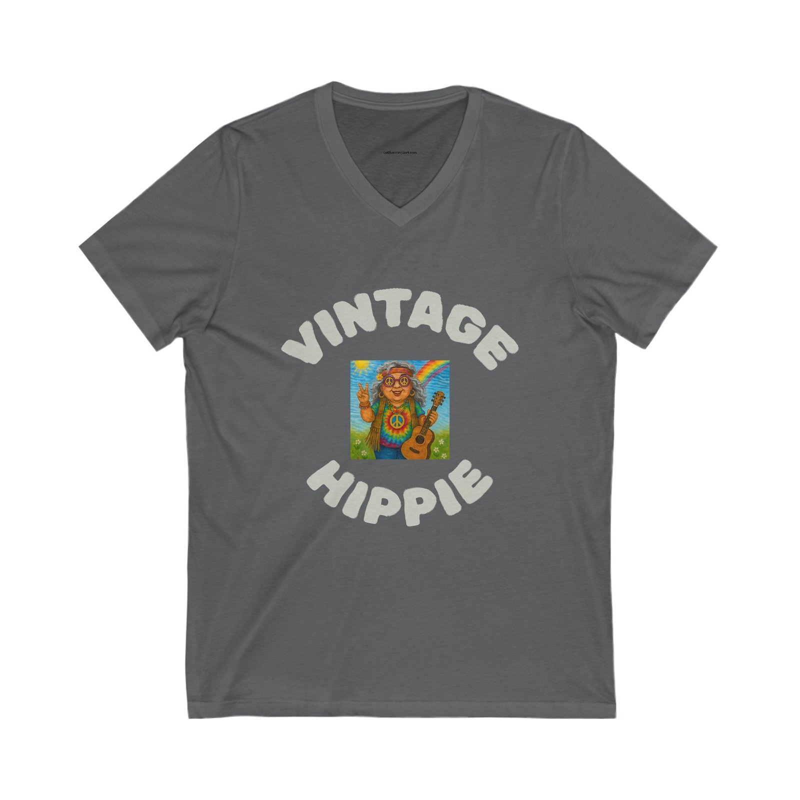 Vintage Hippie - Gurt V-Neck Tee, Unisex Retro Shirt, Ideal for Festivals, Gifts for Hippie Friends, Boho Style, Casual Wear - Image 7