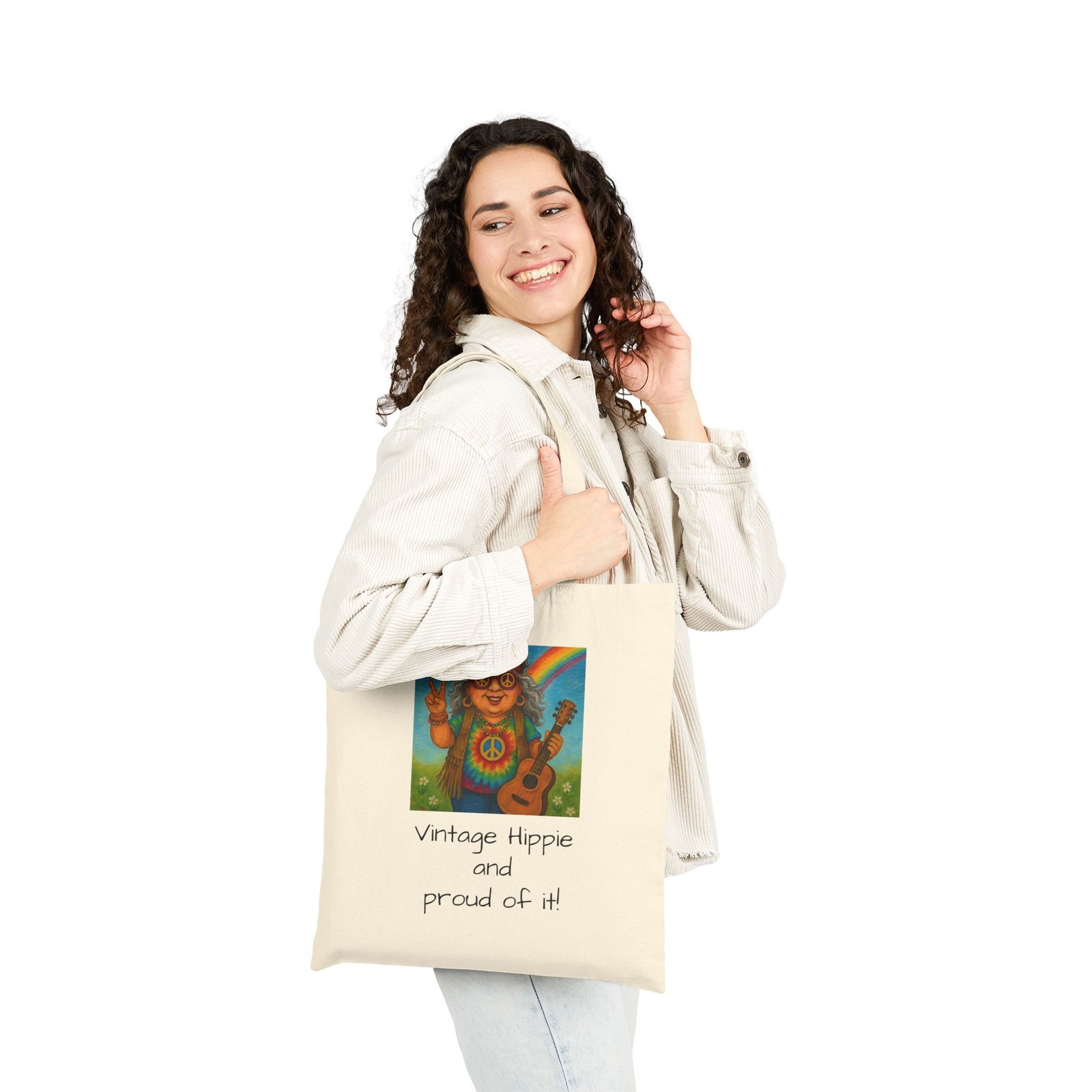Tote Bag Vintage Hippie And Proud of It We Understand the Assignment - Image 5