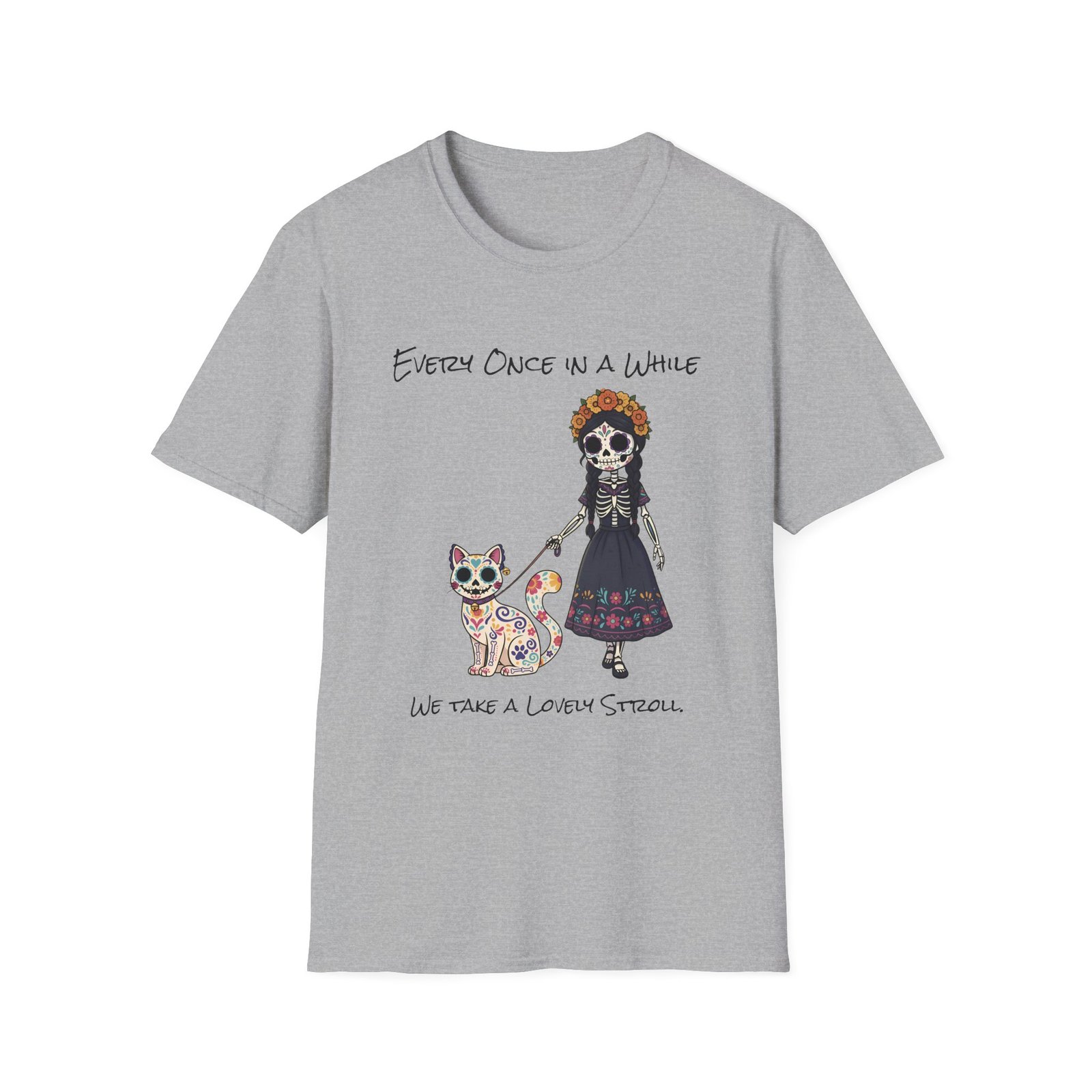 Halloween Pet Graphic Tee  Sugar Skull, Cat  Lovers Gift, Unisex Softstyle T-Shirt, Fall Fashion - Image 13