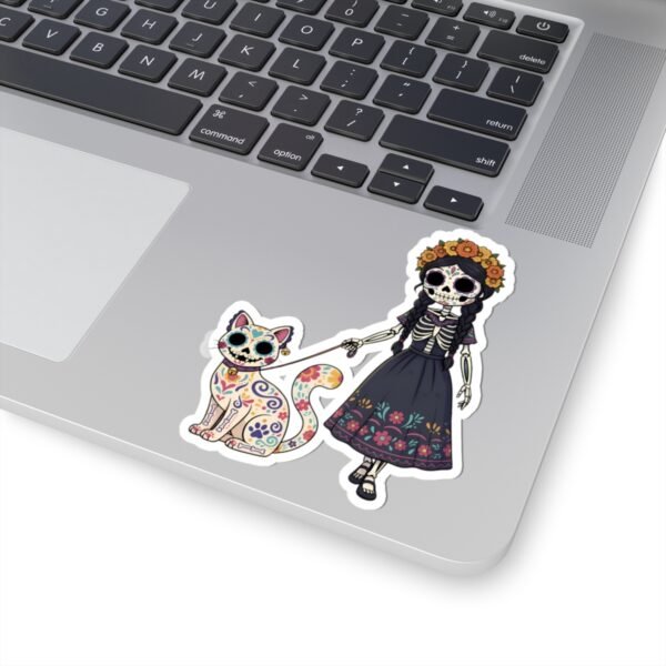 Cute Cat & Skeleton Kiss-Cut Stickers, Perfect for Day of the Dead, Halloween, Cat Lovers, Journals, Laptops, & DIY Projects - Image 6