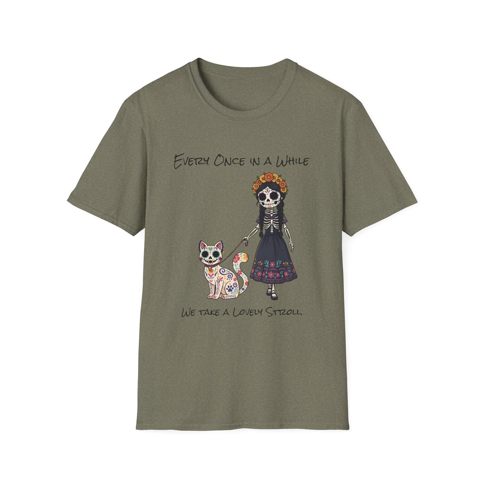 Halloween Pet Graphic Tee  Sugar Skull, Cat  Lovers Gift, Unisex Softstyle T-Shirt, Fall Fashion - Image 17