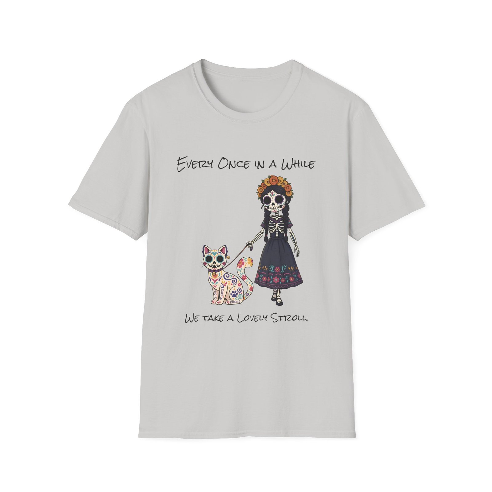 Halloween Pet Graphic Tee  Sugar Skull, Cat  Lovers Gift, Unisex Softstyle T-Shirt, Fall Fashion - Image 9