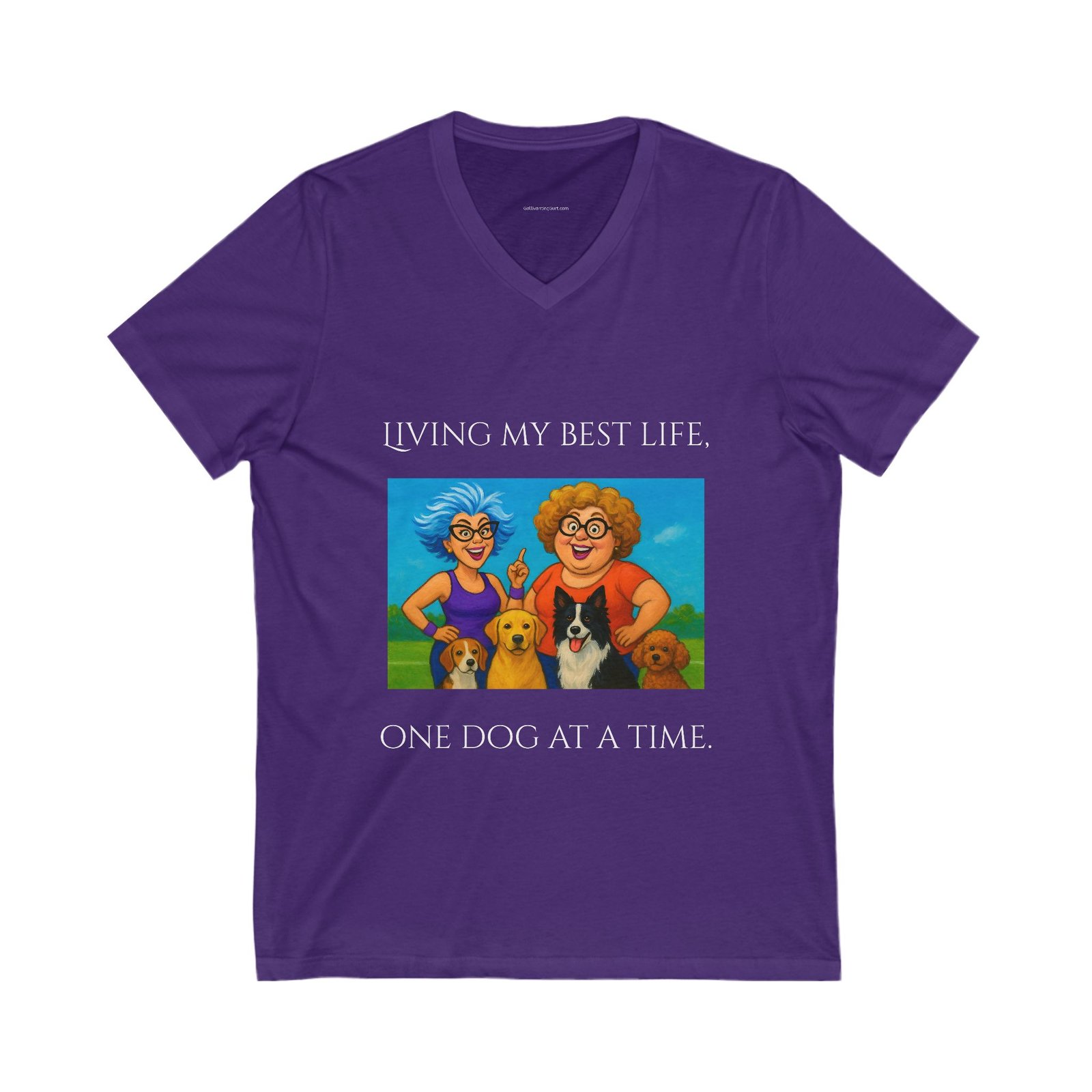 V-Neck Tee - Living my Best Life, One Dog at a Time - Image 11