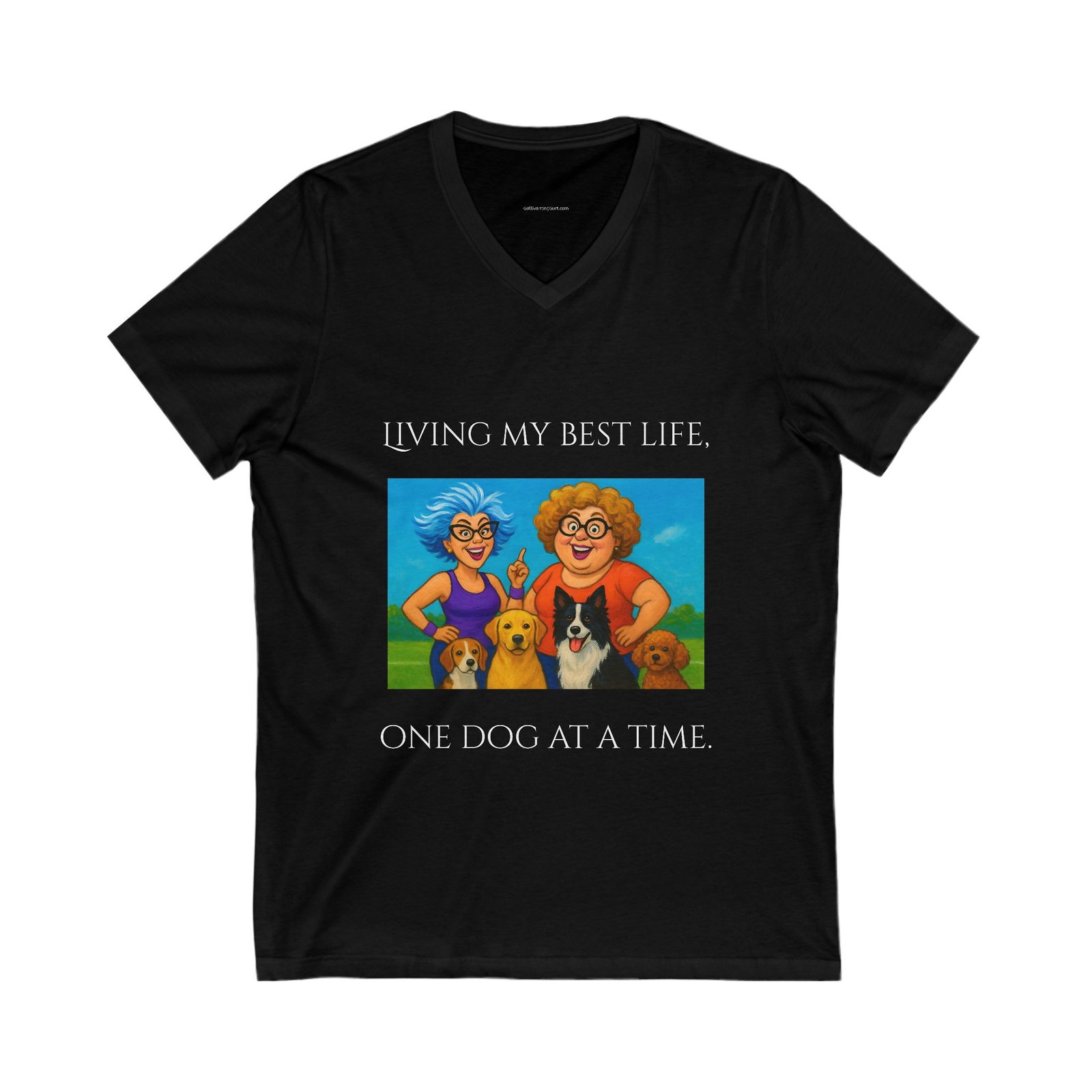 V-Neck Tee - Living my Best Life, One Dog at a Time - Image 3