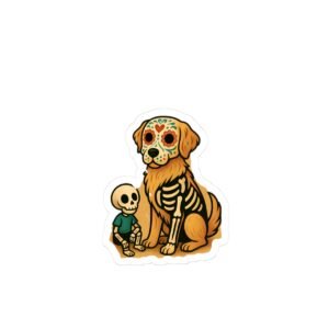 Cute Dog & Skeleton Kiss-Cut Stickers, Perfect for Halloween, Dog Lovers, Journals, Laptops, & DIY Projects