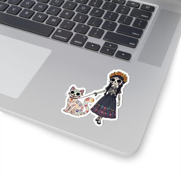 Cute Cat & Skeleton Kiss-Cut Stickers, Perfect for Day of the Dead, Halloween, Cat Lovers, Journals, Laptops, & DIY Projects - Image 2
