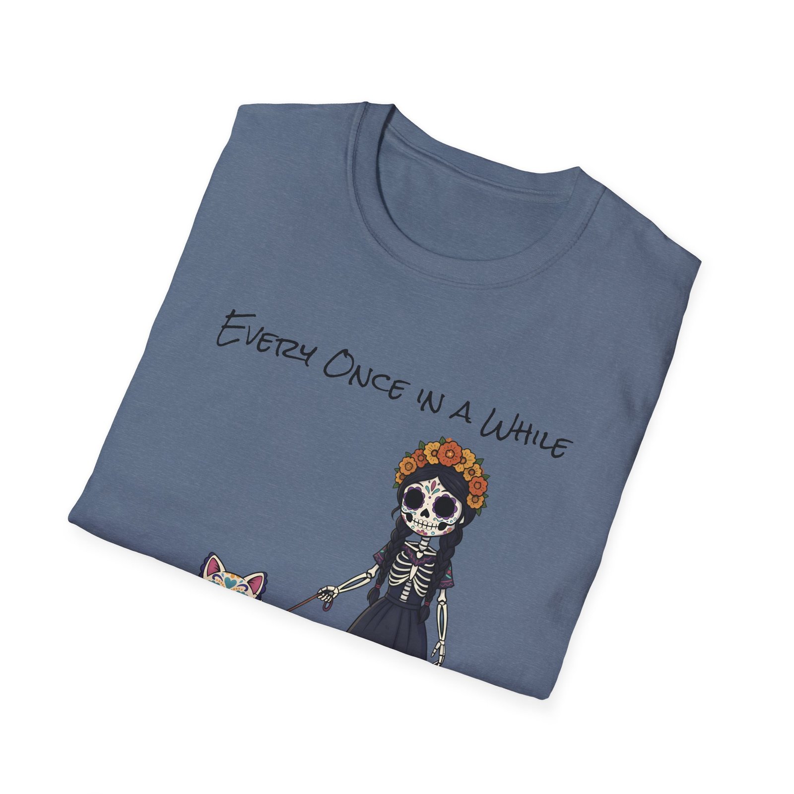 Halloween Pet Graphic Tee  Sugar Skull, Cat  Lovers Gift, Unisex Softstyle T-Shirt, Fall Fashion - Image 24