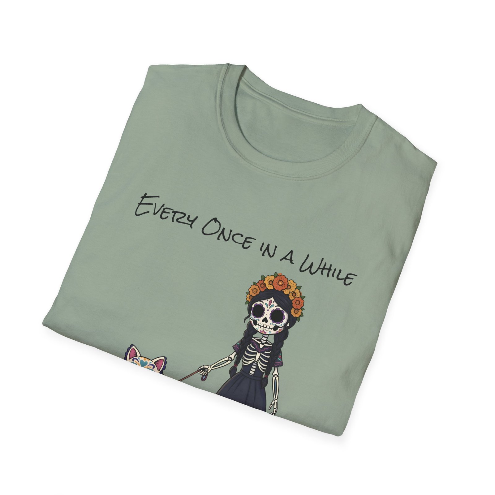 Halloween Pet Graphic Tee  Sugar Skull, Cat  Lovers Gift, Unisex Softstyle T-Shirt, Fall Fashion - Image 36