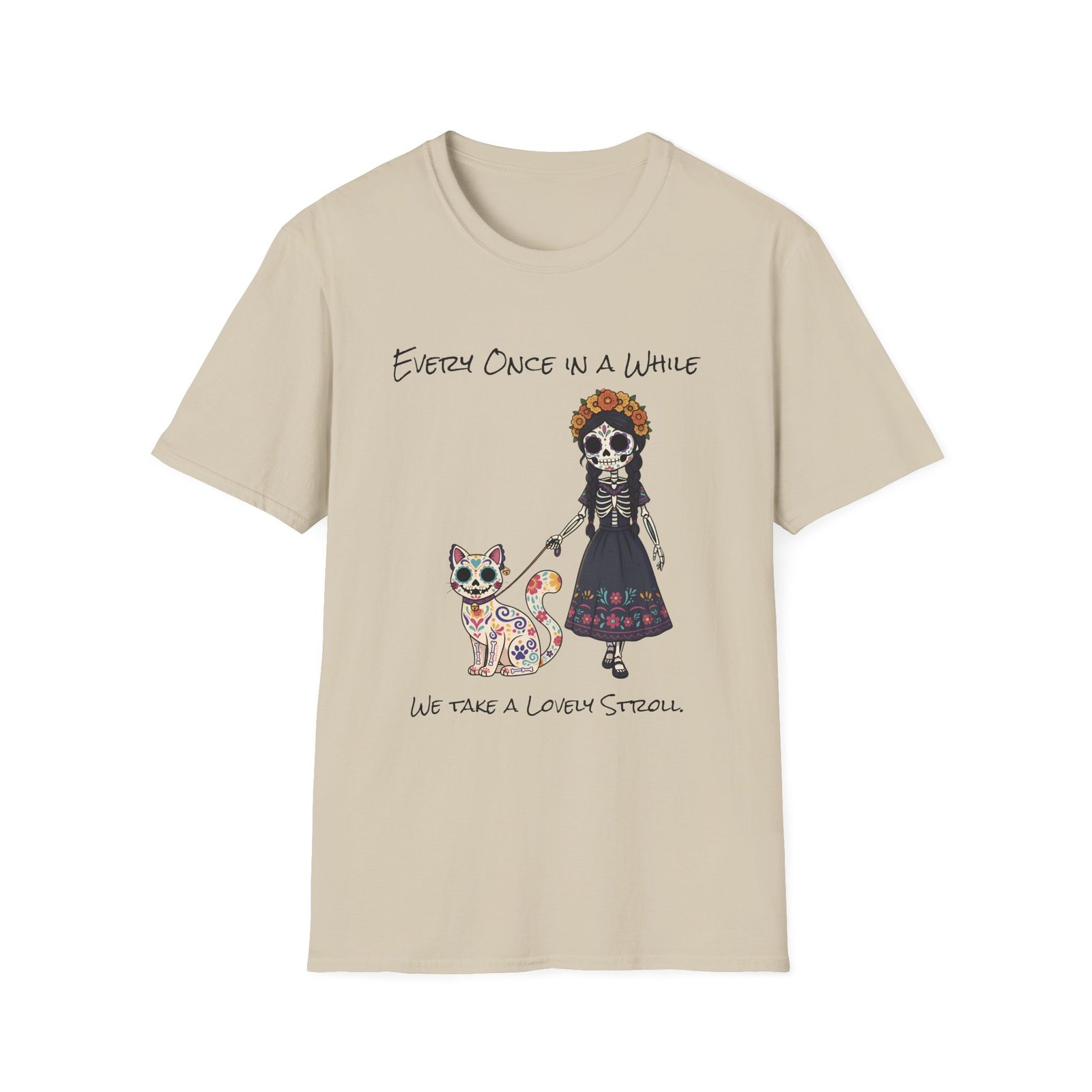 Halloween Pet Graphic Tee  Sugar Skull, Cat  Lovers Gift, Unisex Softstyle T-Shirt, Fall Fashion - Image 5