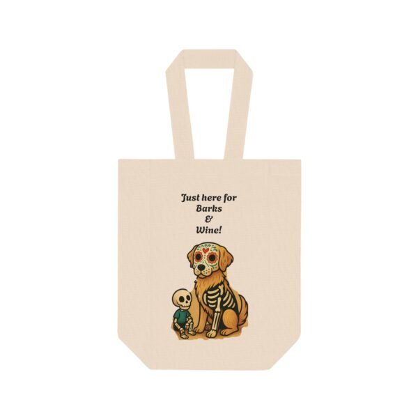 Double Wine Tote Bag - Just here for the Barks & Wine Perfect for Wine Lovers, Gifts, Parties, Celebrations, and Everyday Use, Stylish Wine Carrier - Image 2