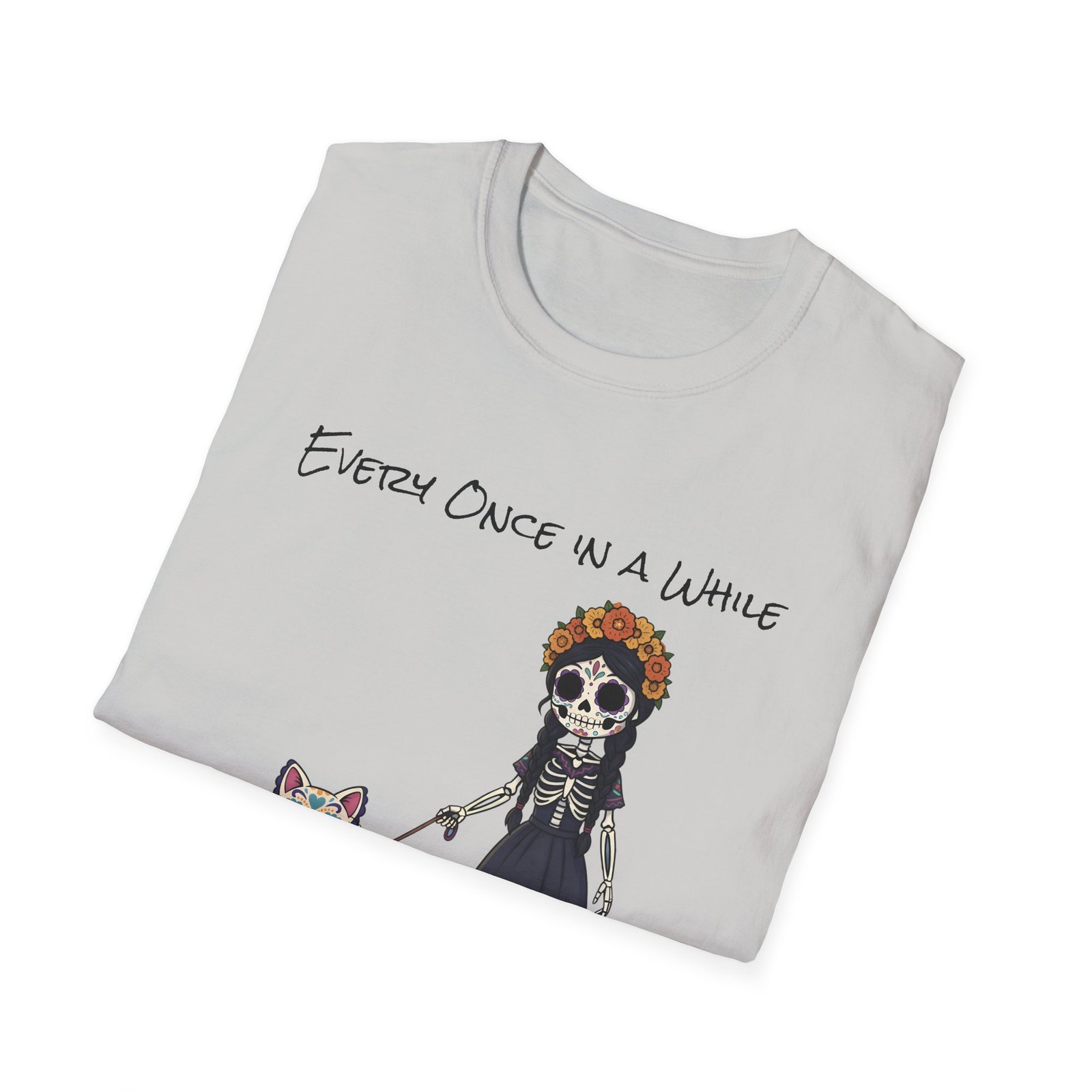 Halloween Pet Graphic Tee  Sugar Skull, Cat  Lovers Gift, Unisex Softstyle T-Shirt, Fall Fashion - Image 12
