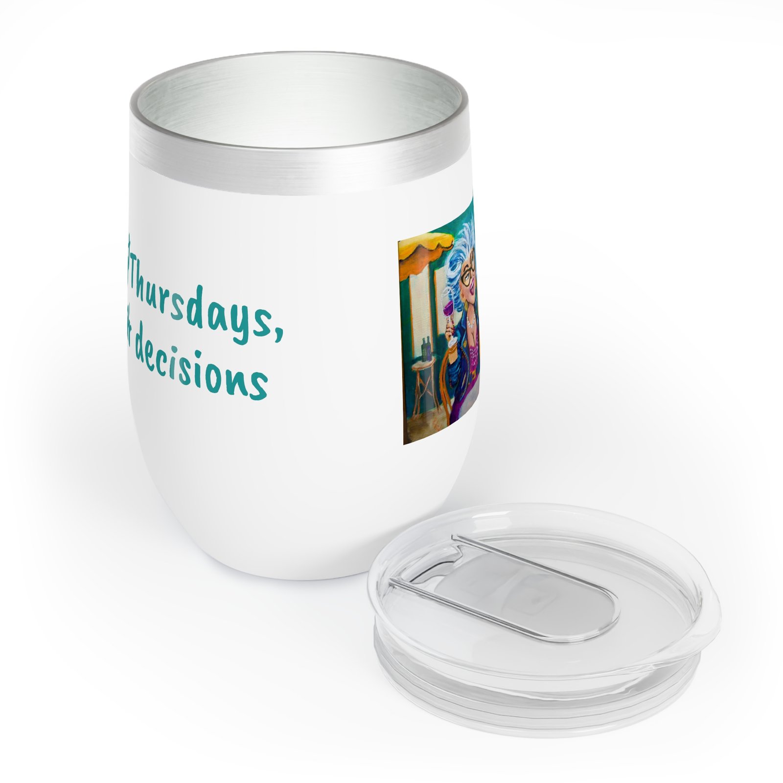 On Thirsty Thursdays, I make pour decisions Wine Tumbler | Perfect for Parties & Outdoor Events - Image 3