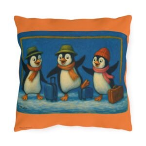 Outdoor Pillow — SnowBird Penguins Arizona Bound Decorative Accent Pillow