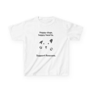 Kids Heavy Cotton™ Tee - Support Rescues with Happy Dogs outline
