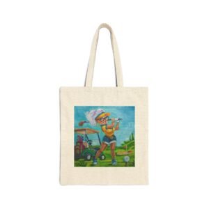 Trudy Golfing Canvas Tote Bag Happy Dog Happy Heart