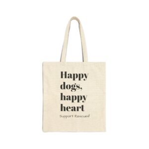 Canvas Tote Bag Happy Dog Happy Heart