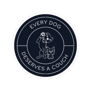 Every Dog Deserves a Couch — 2 dogs black Kiss-Cut Sticker