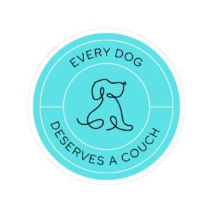 Every Dog Deserves a Couch — Blue Kiss-Cut Sticker