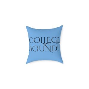 College Bound Personalizable Blue Canvas Pillow