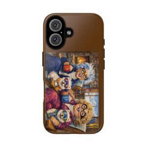 Ski Lodge Frosty Paws and steaming mugs phone case